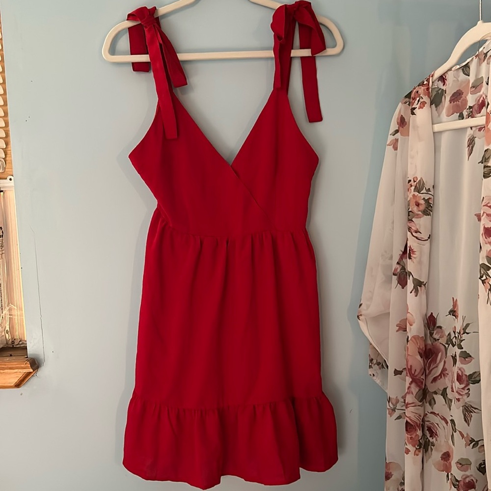 Ruffle Hem Knotted Dress